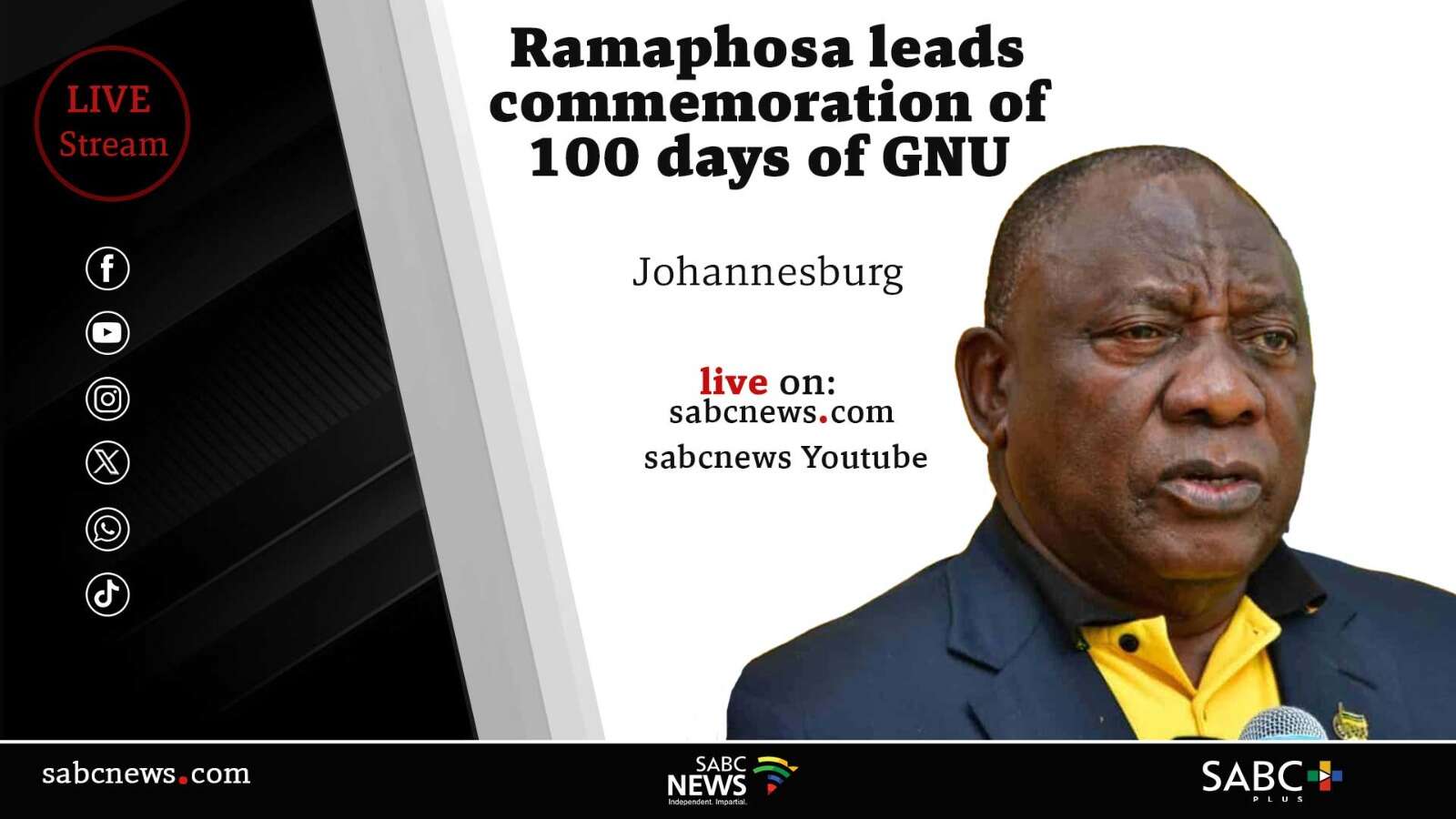 LIVE: ANC President Ramaphosa reflects on 100 days of GNU