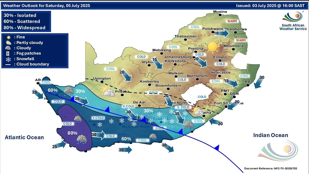 SAWS warns of icy temperatures, possible snow for Drakensberg