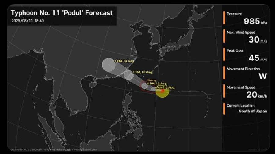 Taiwan evacuates hundreds as Typhoon Podul barrels towards southeast