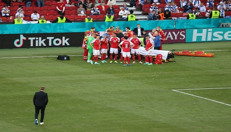 Denmark’s Eriksen rushed to hospital after collapsing in Euro 2020 match