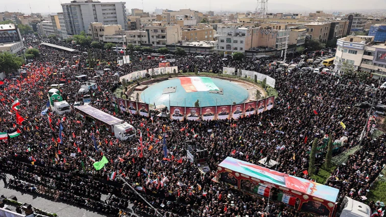 Iran holds funeral for commanders, scientists killed in Israel war