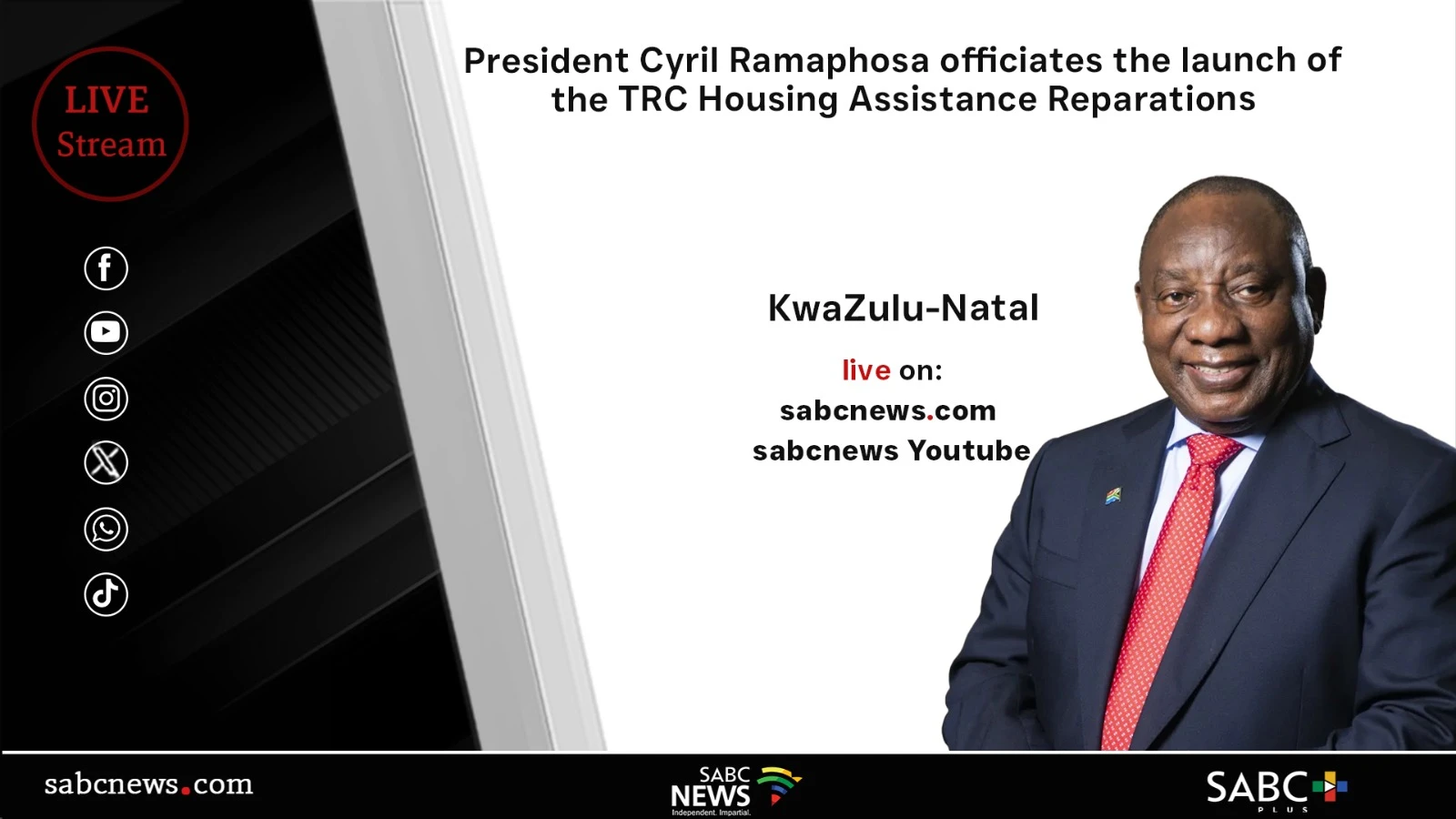 LIVE | Ramaphosa launches TRC Housing Assistance Reparations
