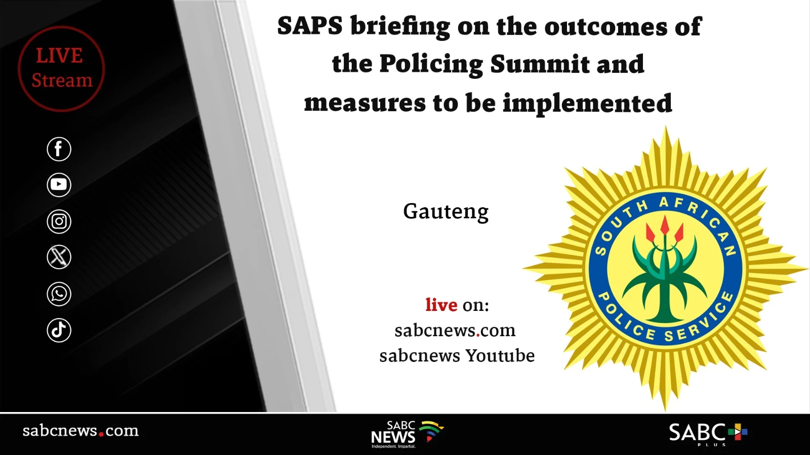 LIVE: SAPS briefing on the outcomes of the Policing Summit