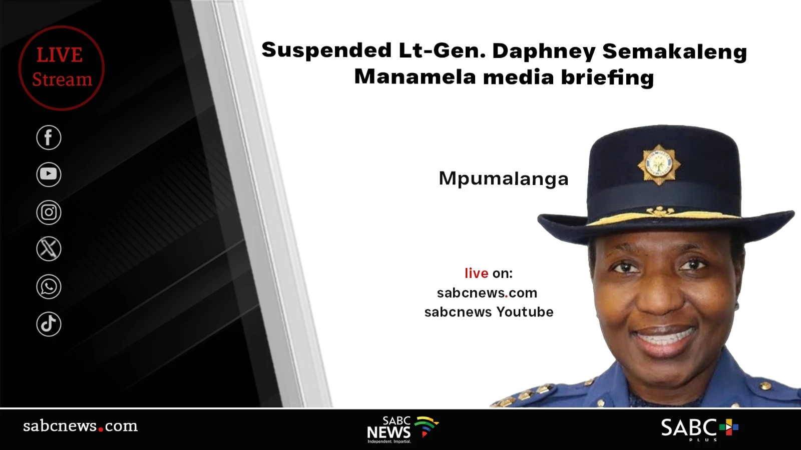LIVE | Suspended MP SAPS Commissioner Daphney Manamela media briefing