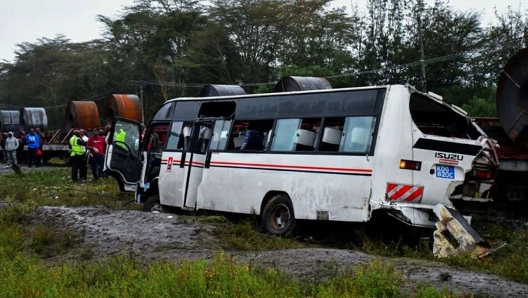 Train and bus collide in central Kenya, at least 4 killed