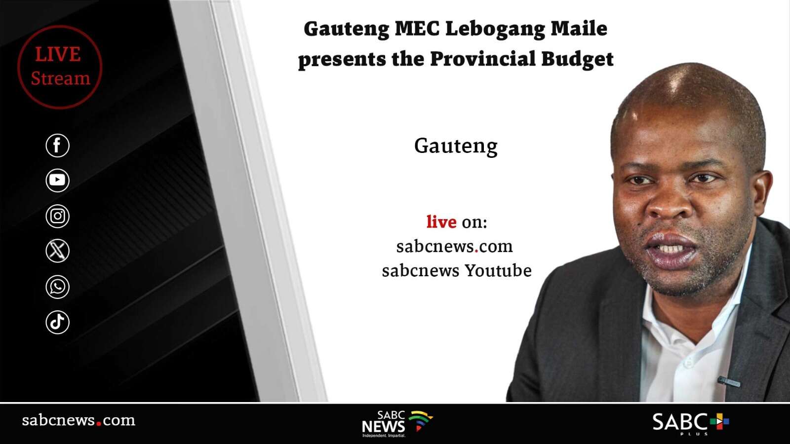 LIVE | MEC Maile presents the Gauteng Provincial Budget