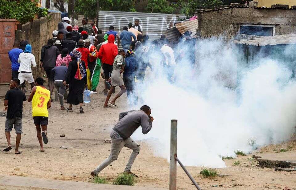 Mozambique police fire teargas as opposition supporters protest