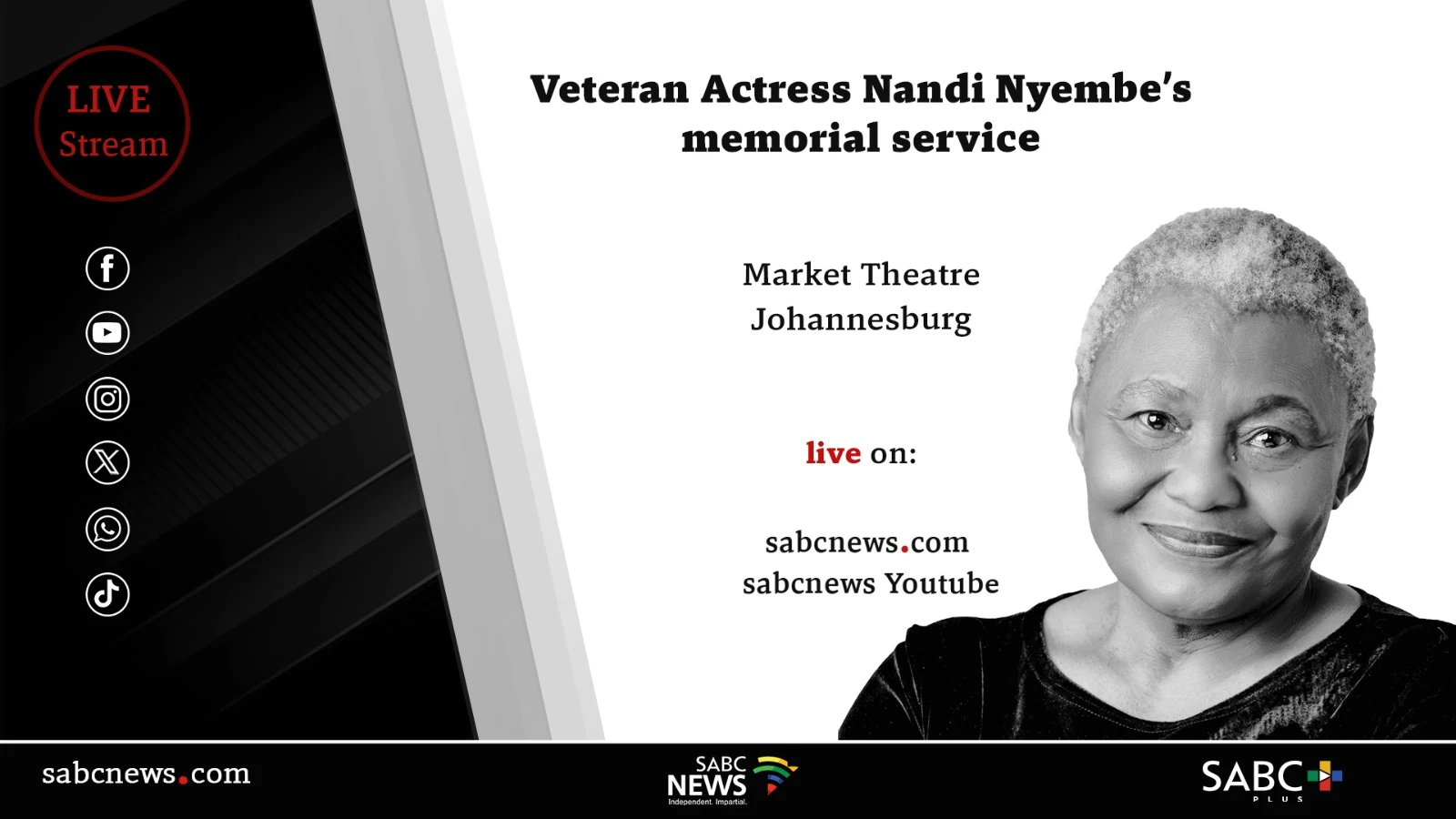 LIVE | Memorial service for veteran actress Nandi Nyembe