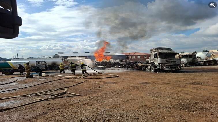 Firefighters put out blaze at tanker company after welding accident