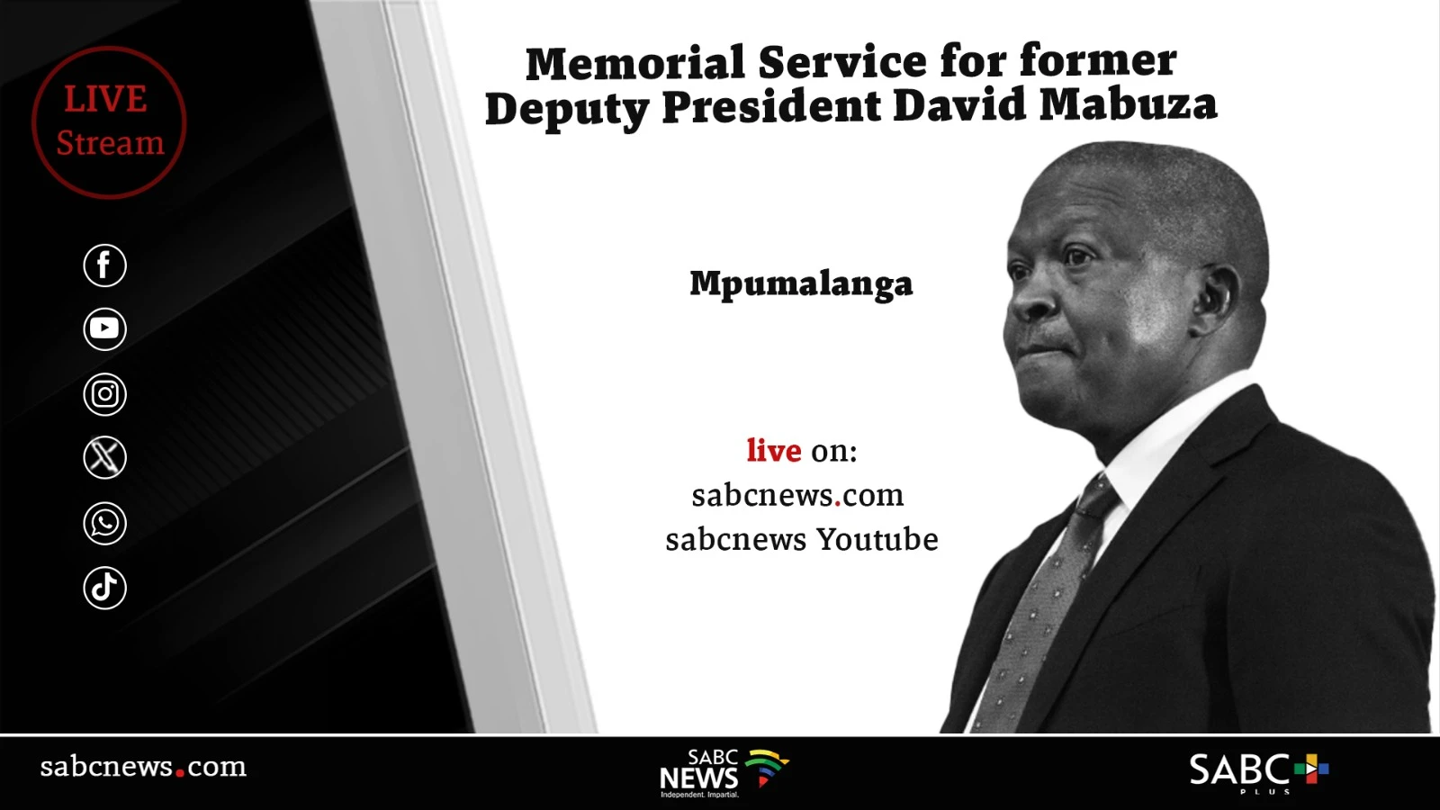 LIVE: Memorial Service for former Deputy President DD Mabuza