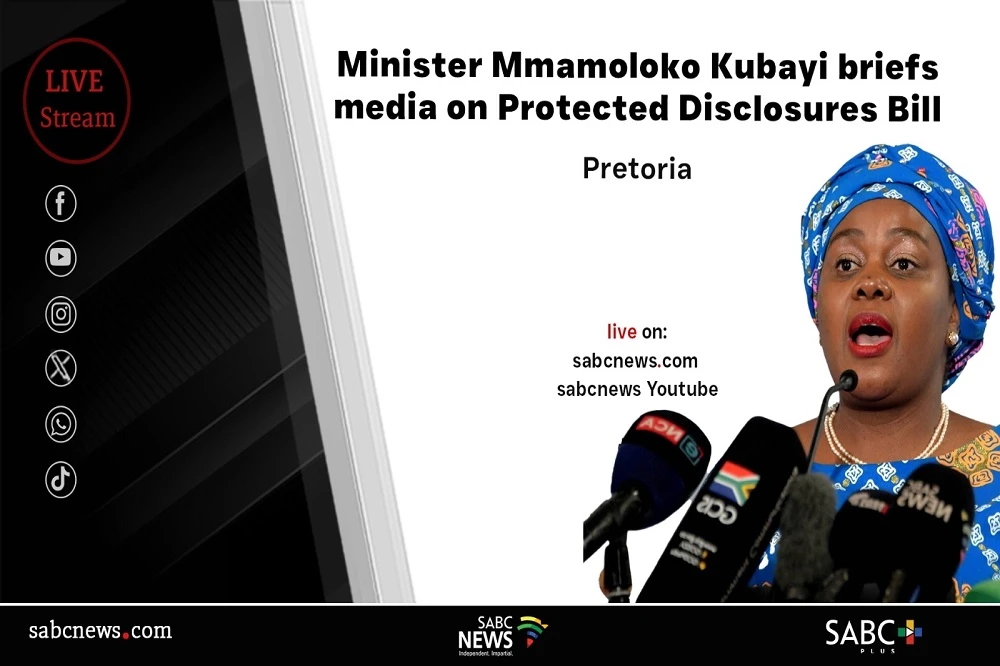 LIVE| Kubayi briefs media on Protected Disclosure Bill