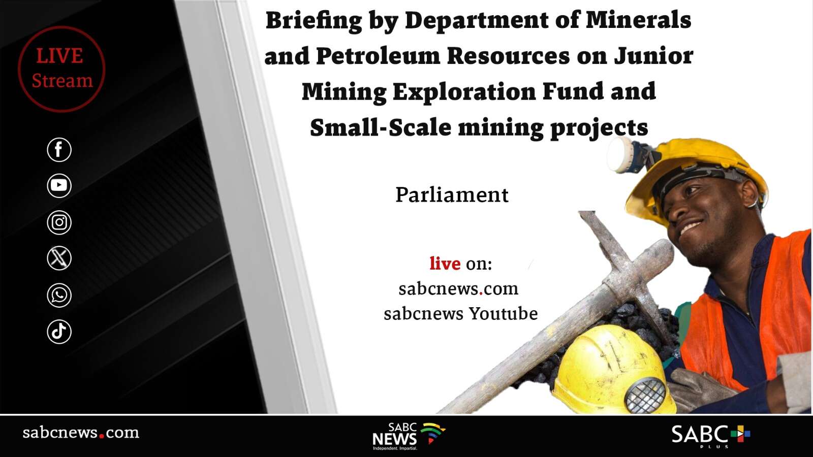 LIVE | DMRE briefing on artisanal mining industry