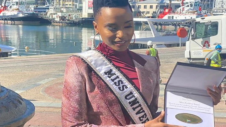 Plaque made in honour of Miss Universe Zozi Tunzi