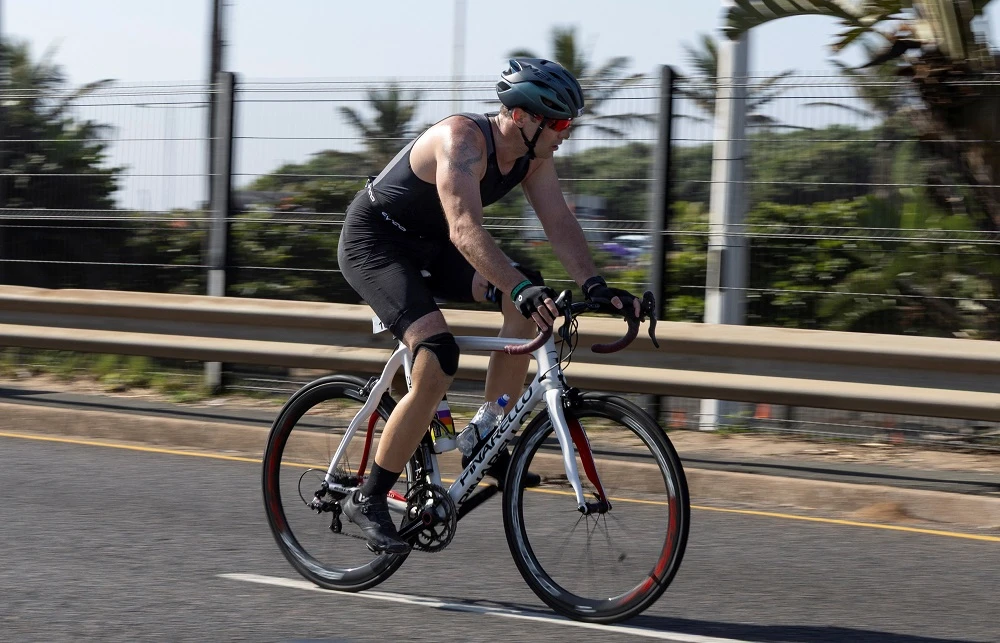 Oscar Pistorius competes in triathlon in Durban