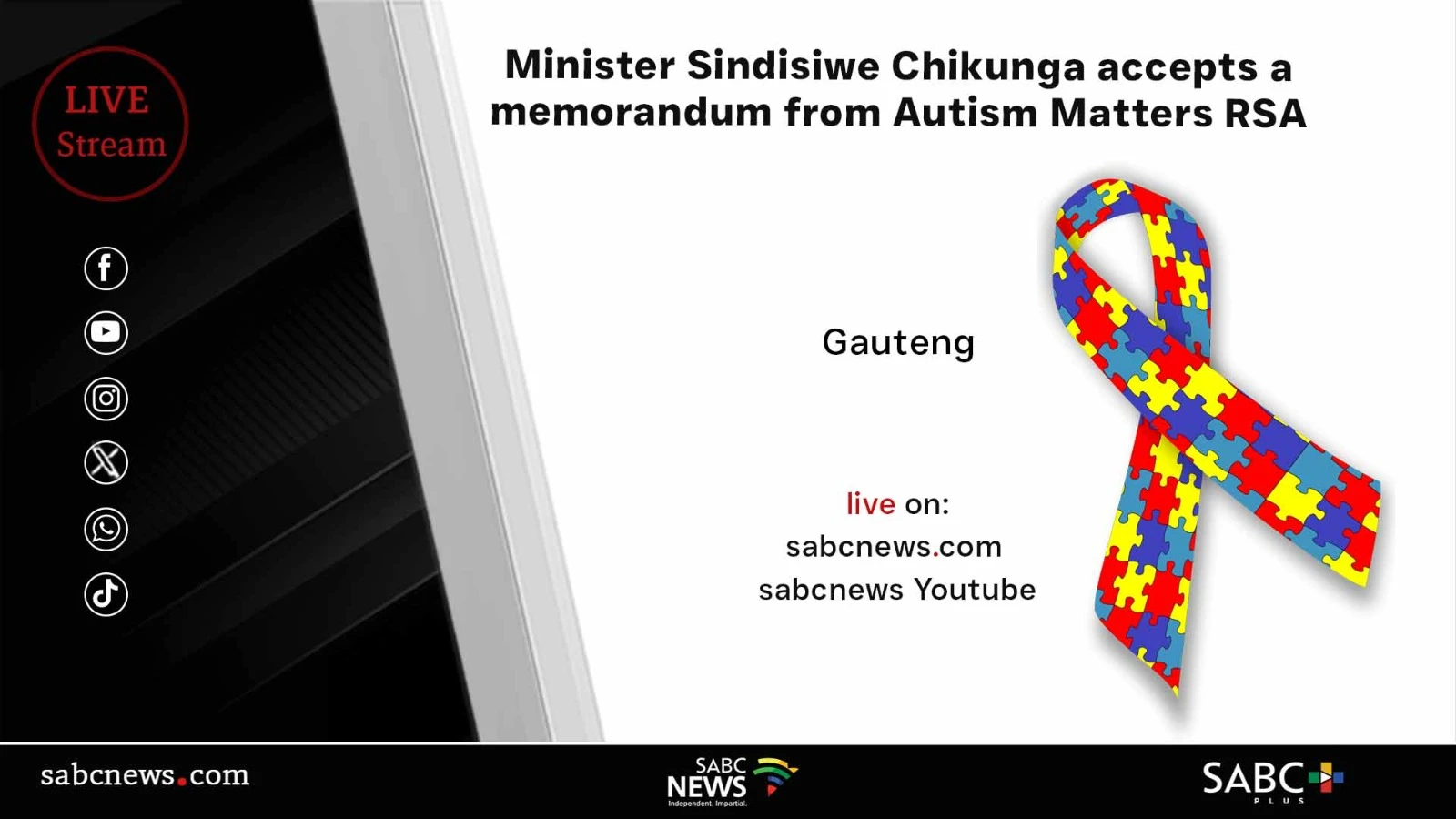 LIVE: Chikunga receives a memorandum presented by Autism Matters RSA