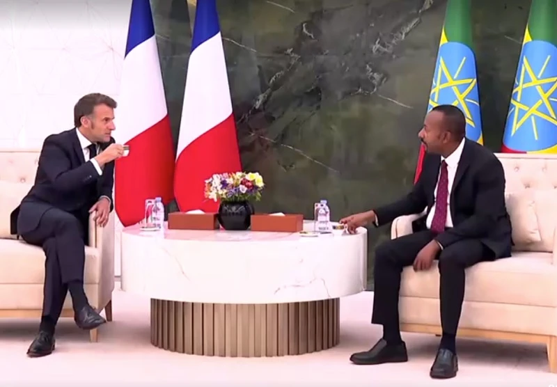 French President Macron arrives in Ethiopia’s capital, Addis Ababa