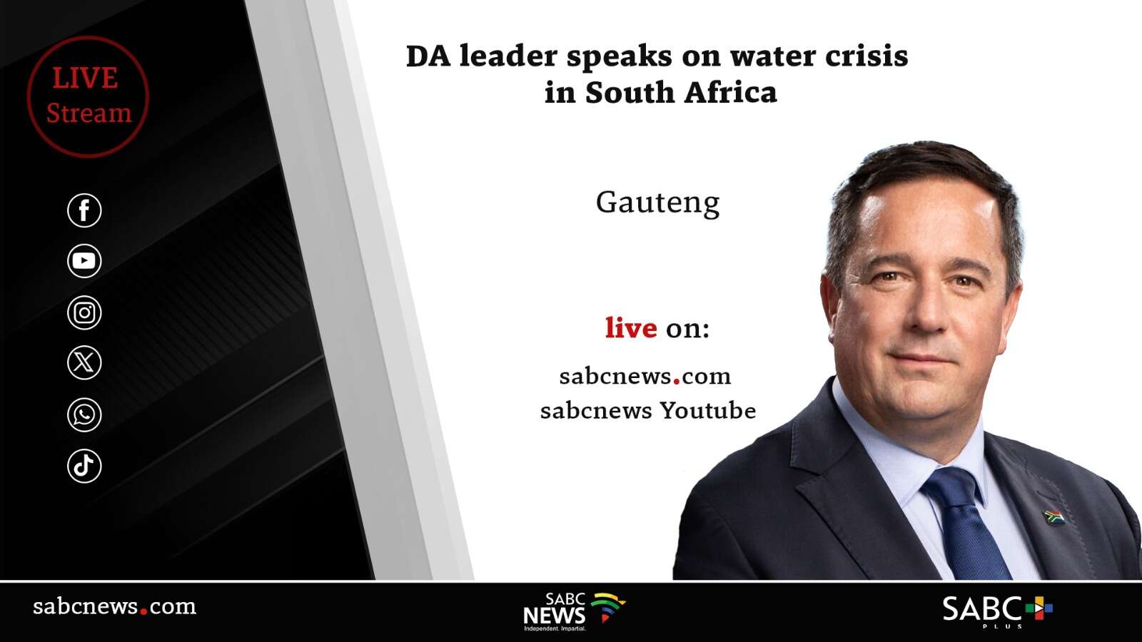 LIVE: Steenhuisen speaks on water crisis in the country