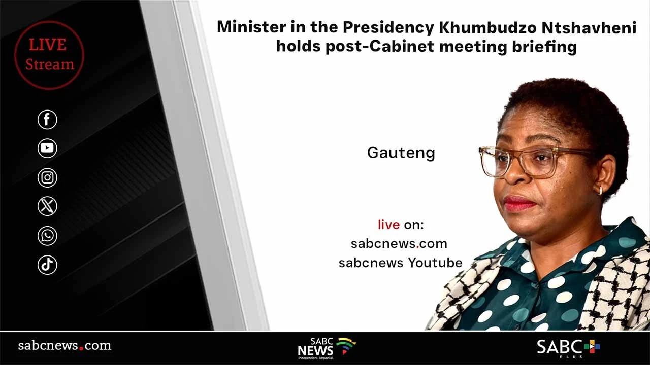 LIVE: Minister Ntshavheni briefs media on post-cabinet meeting