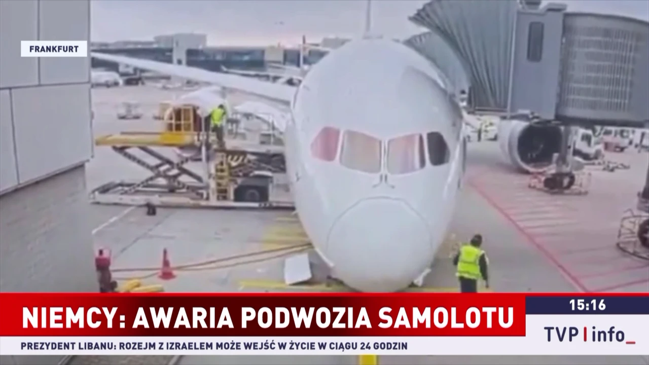 Podwozie samolotu nagle się zapadło. Maszyna uderzyła o płytę lotniska