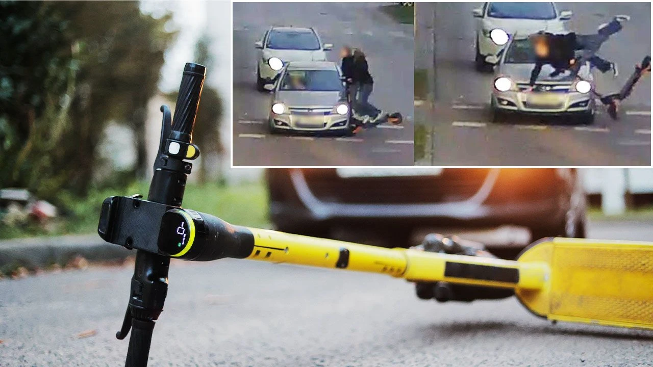 Dwie nastolatki na jednej hulajnodze wjechały w auto