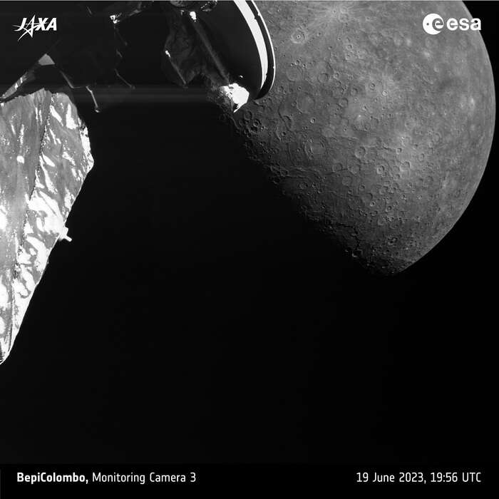 Prime immagini dell'incontro tra la sonda BepiColombo e Mercurio