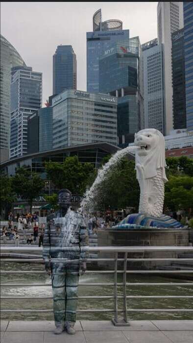 L'arte e il mimetismo di Bolin, 'L'uomo Invisivile' a Singapore