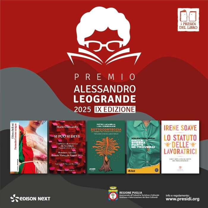 Premio Leogrande, i cinque libri in gara all'edizione 2025