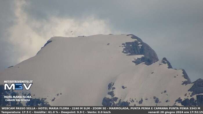 Sulla Marmolada vento fino a 110 km orari la scorsa notte