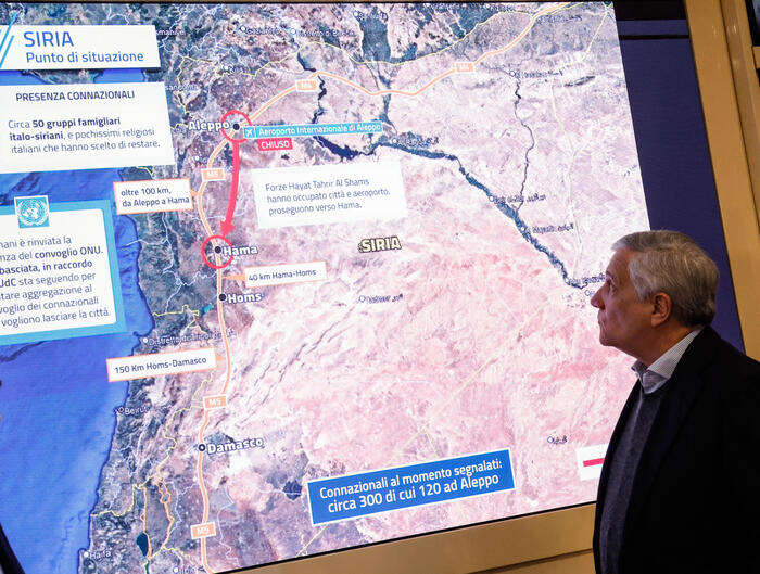 Tajani, non ci sono pericoli per gli italiani in Siria