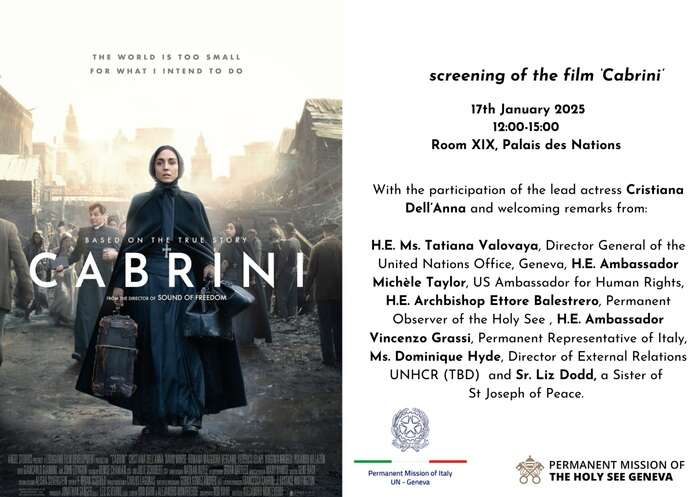 A Ginevra prima del film Cabrini,la patrona degli emigranti