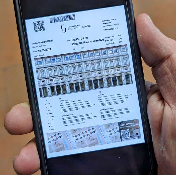 Agli Uffizi parte era biglietto digitale, si entra col codice Qr