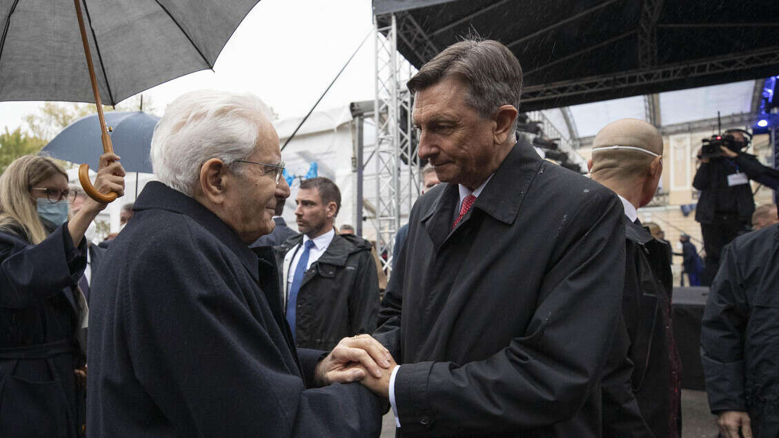 Mattarella premiato a Gorizia con l'ex presidente sloveno Pahor