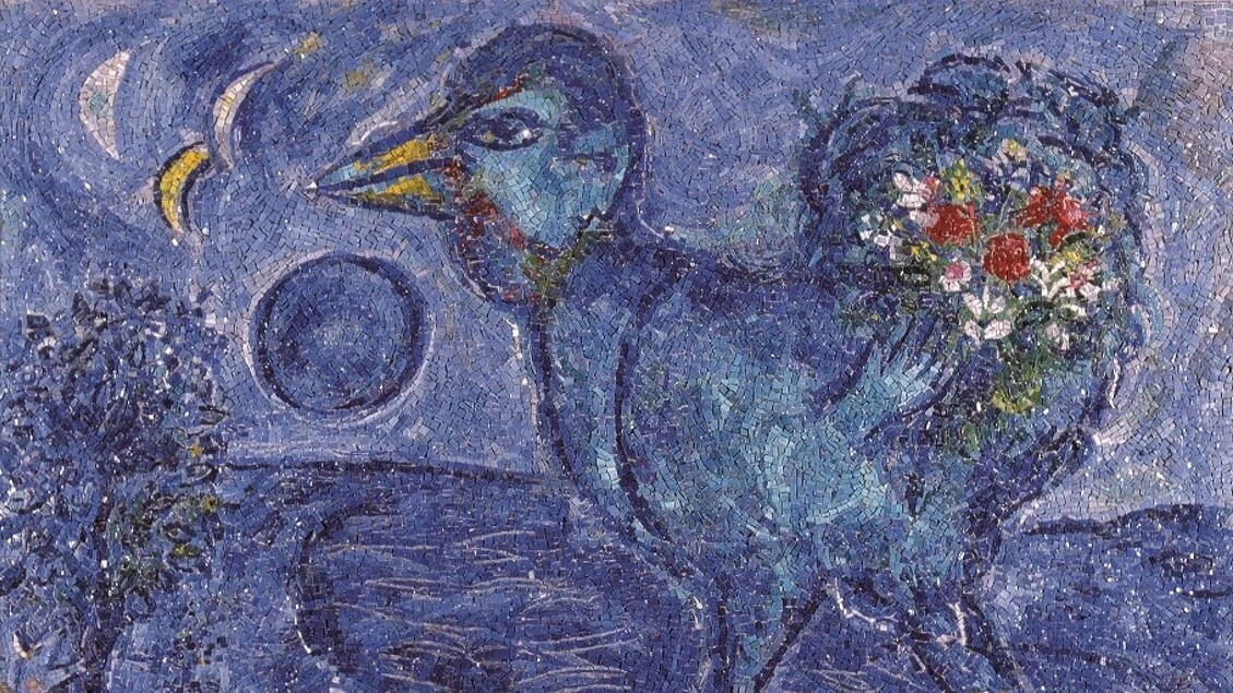 Il mosaico Le Coq bleu di Marc Chagall da Ravenna a Nizza