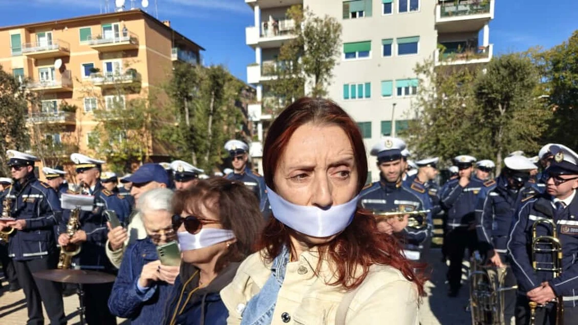 Protesta durante la presentazione del Parco di Tor Marancia