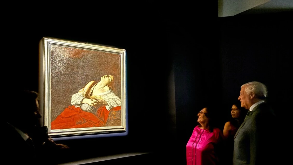Tajani 'svela' a Delhi la 'Maddalena in estasi' di Caravaggio