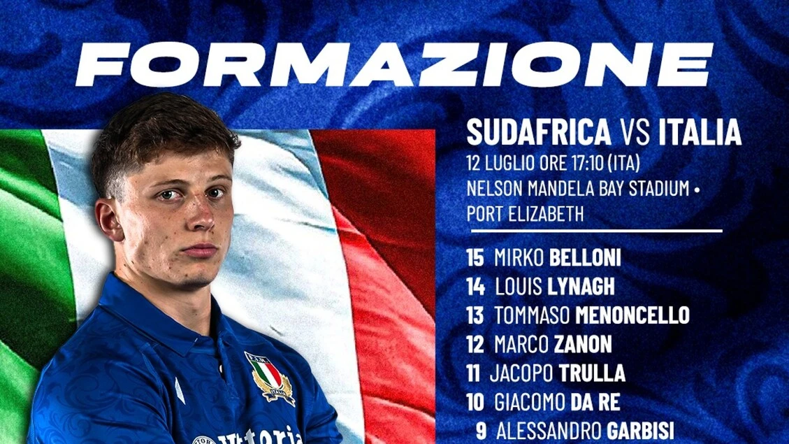 Rugby: Sabato Sudafrica-Italia; 5 novità nel XV azzurro