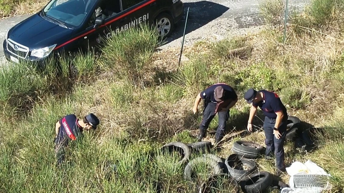 Abbandona 41 pneumatici in un bosco nell'Anconetano, denunciato