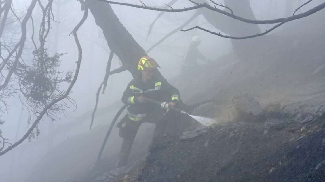 Incendio boschivo in val Venosta, pompieri e droni sul posto