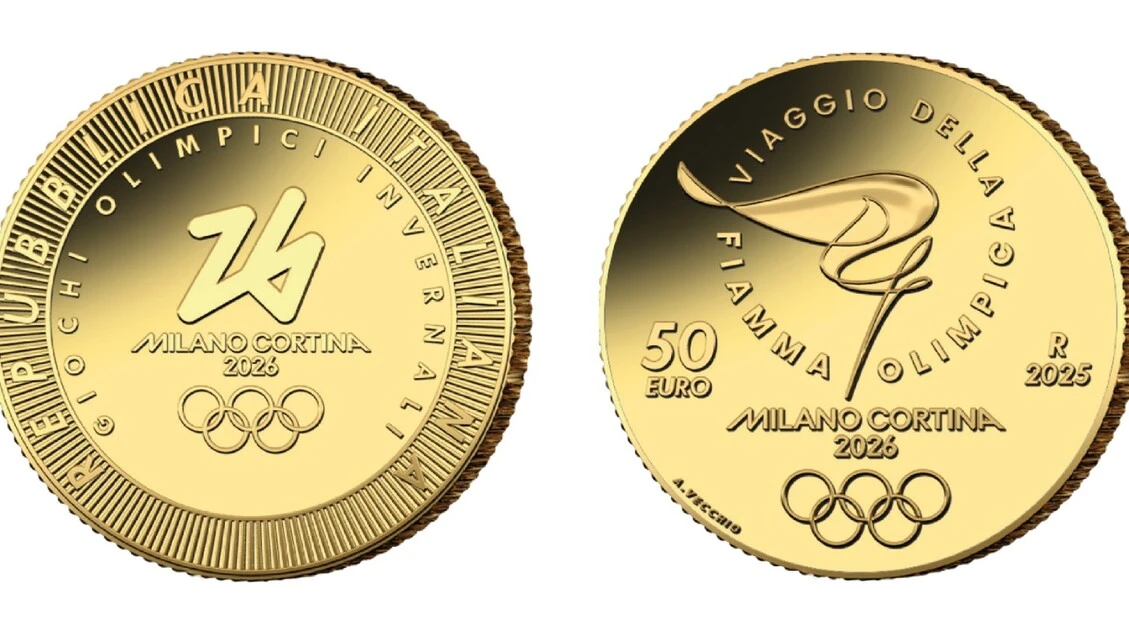 Una moneta d'oro per i Giochi olimpici di Milano-Cortina 2026