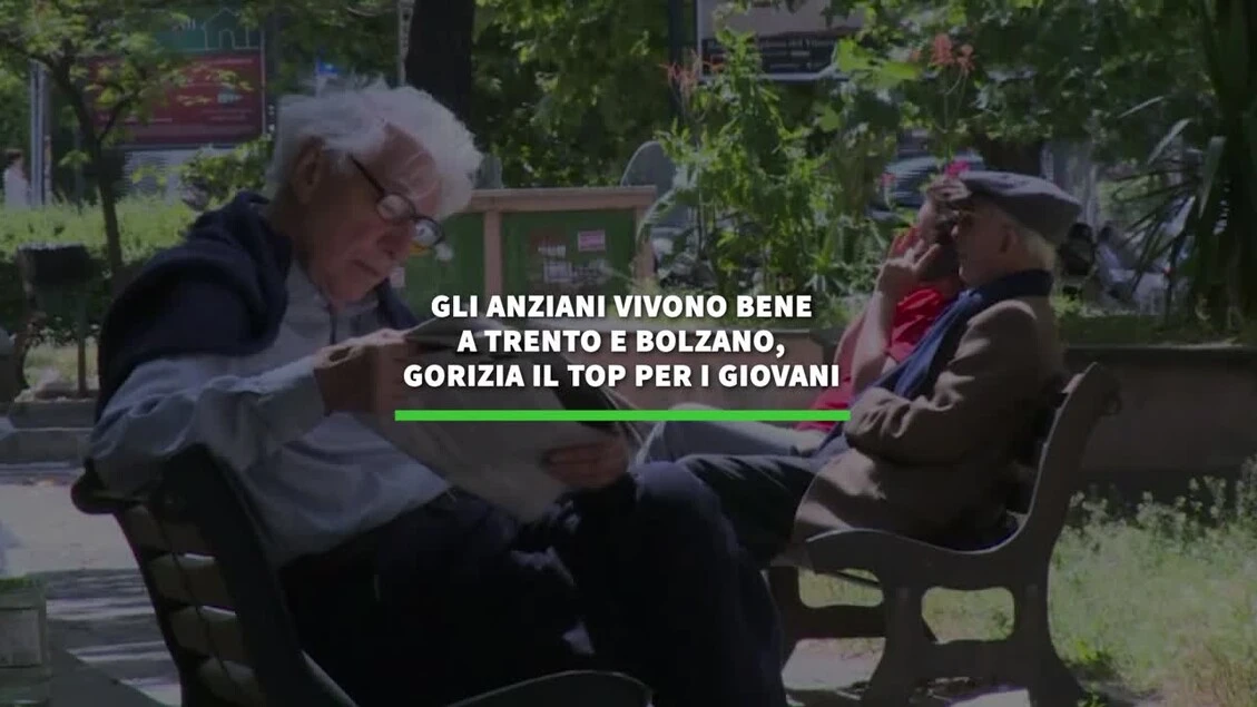 Gli anziani vivono bene a Trento e Bolzano, Gorizia top per i giovani