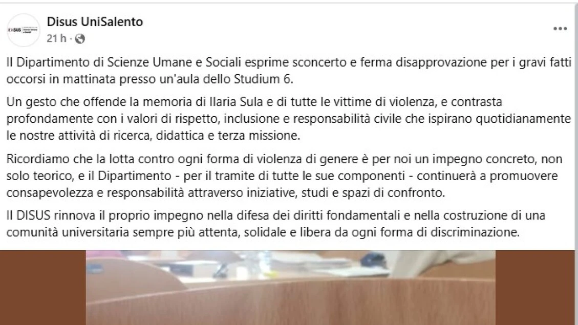 'Ilaria vittima femminicidio', ma ultima parola viene cancellata