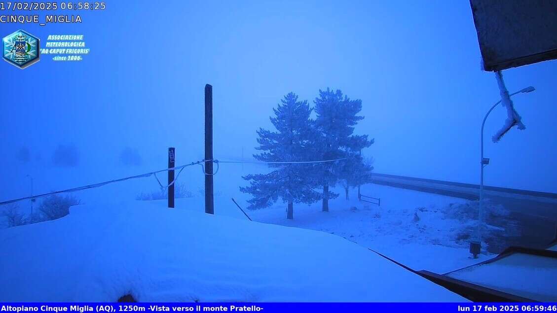 Gelo sulle montagne d'Abruzzo, -19.7°C ai Piani di Pezza