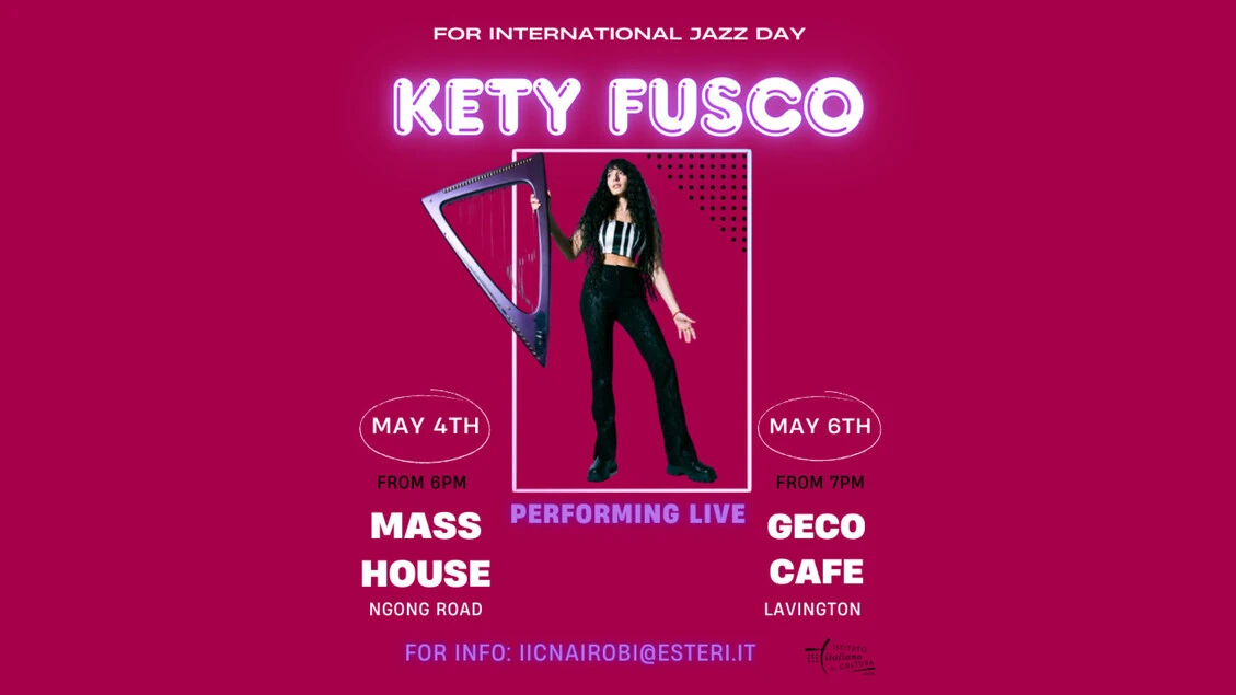 L'arpista Kety Fusco a Nairobi per l'International Jazz Day
