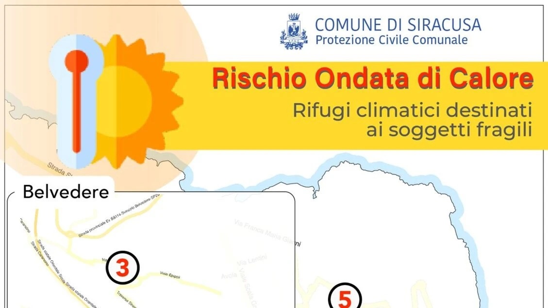 Sale la temperatura, Comune Siracusa attiva rifugi climatici
