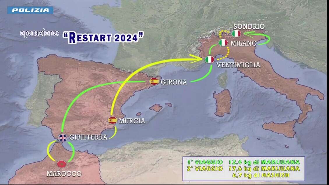 Droga dalla Spagna alla Valtellina, dieci arresti in 4 province