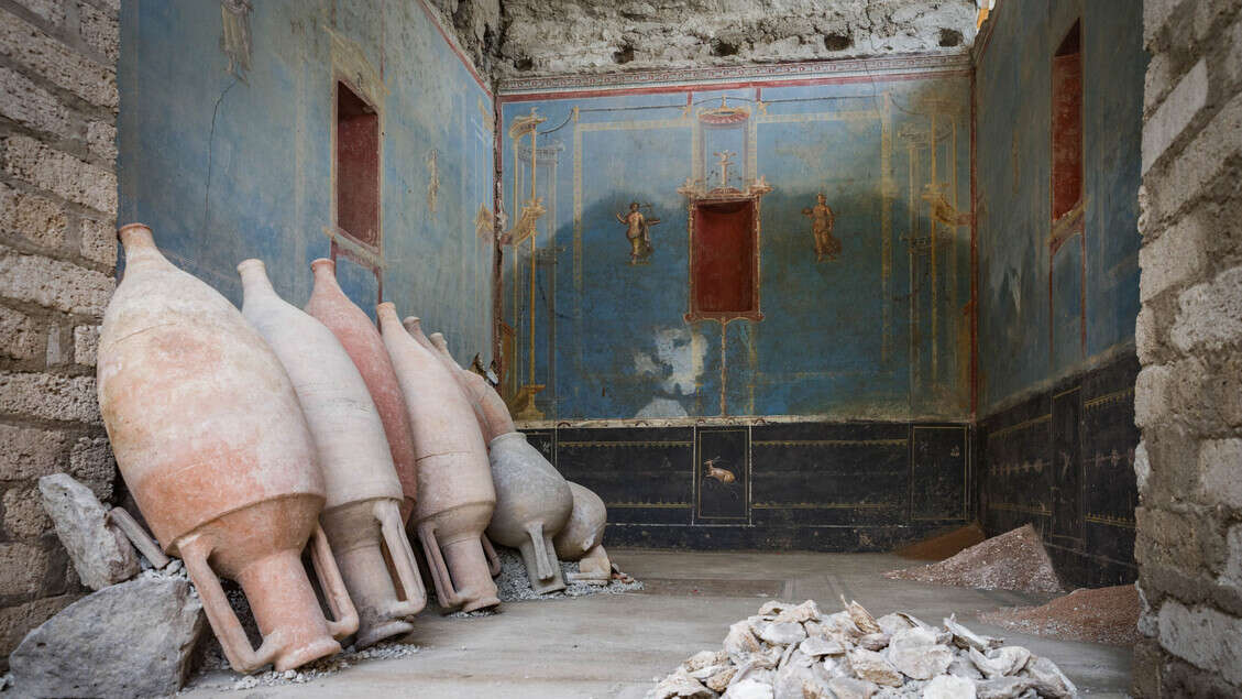 Nella casa di Tiaso a Pompei la sala che brilla di stelle