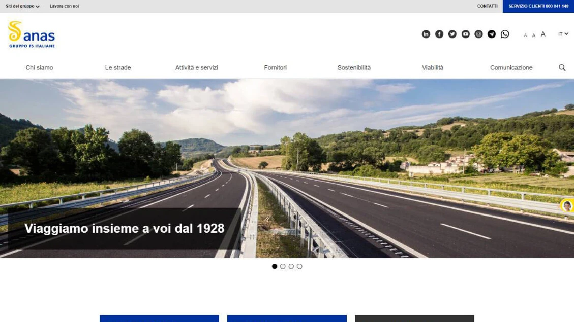 On line e rinnovato il nuovo sito istituzionale di Anas