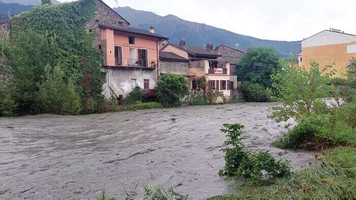 Nubifragio Val di Susa: Dora Riparia gonfia per le forti piogge