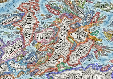 Siti e social come un continente, ecco la mappa di internet