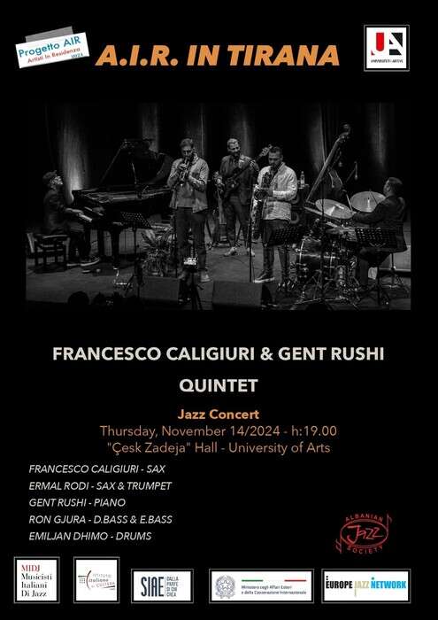 Francesco Caligiuri & Gent Rushi quintet in concerto a Tirana